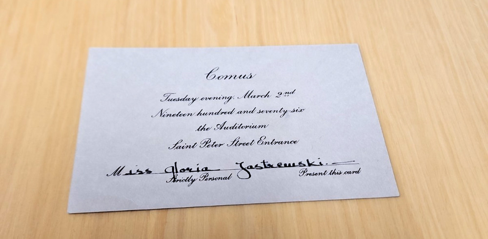 Vintage Comus 1976 Grey Admit Card to the Mardi Gras Ball Krewe Favor fa9958
